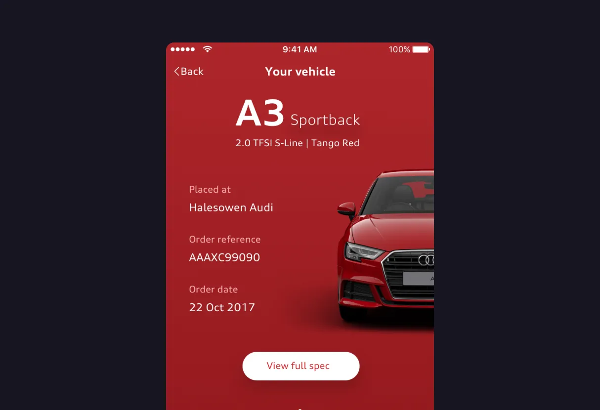 Mobile screens for a new Audi A3.
