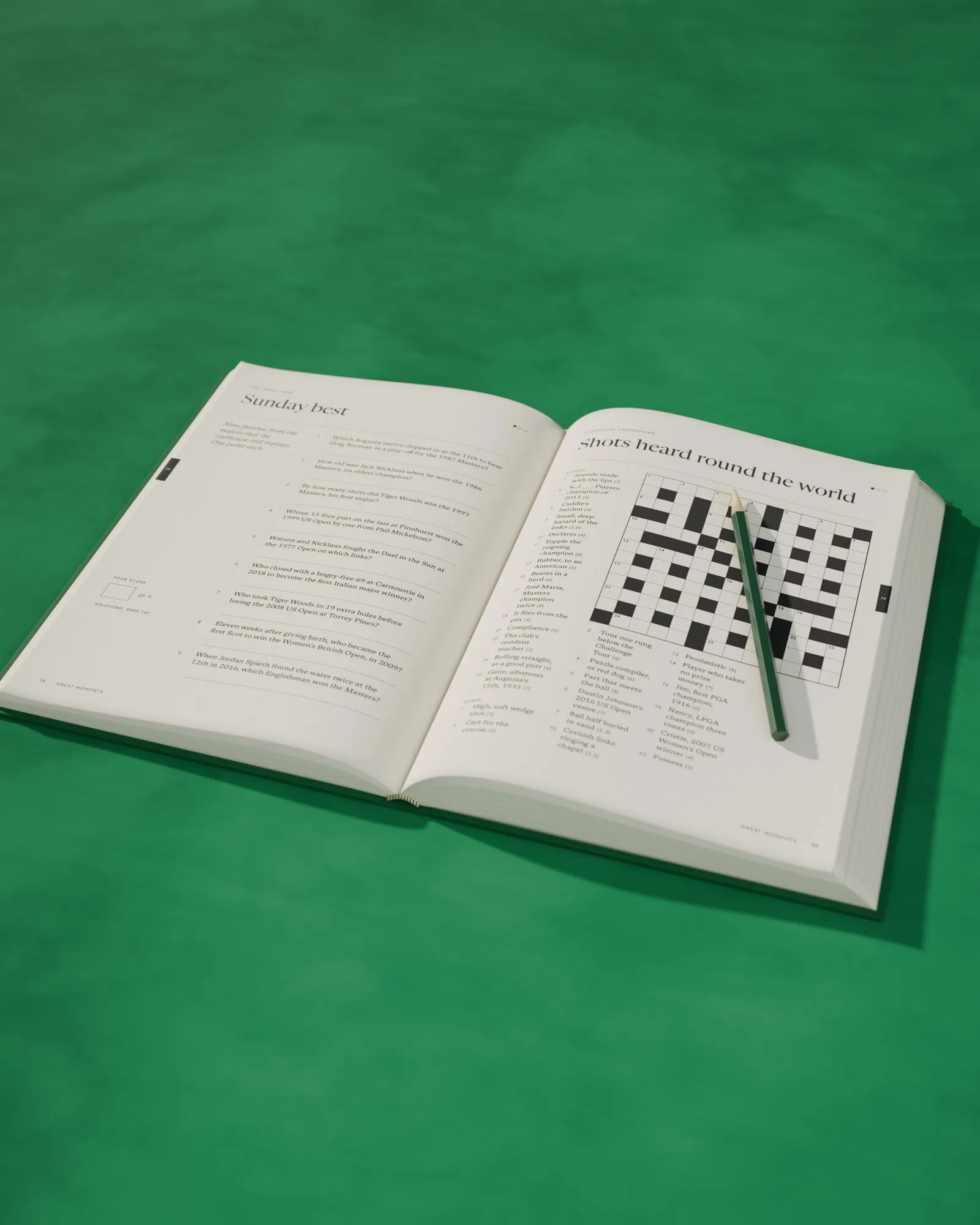 An open spread from So you think you know Golf.
